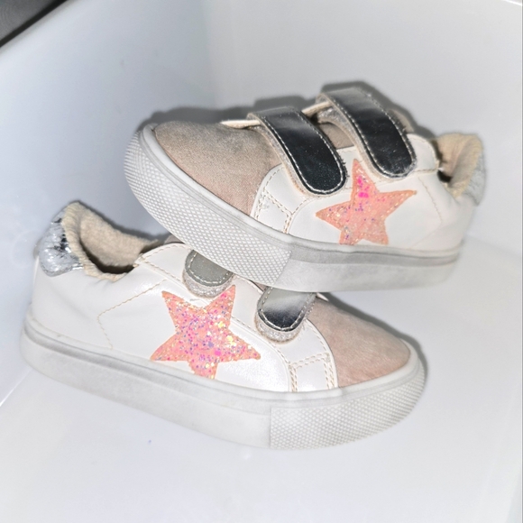 SteveMadden:Trezume Velcro Sneakers Fleece Lined Sparkly Pink Star, Lil Girl's:9 - Picture 15 of 15